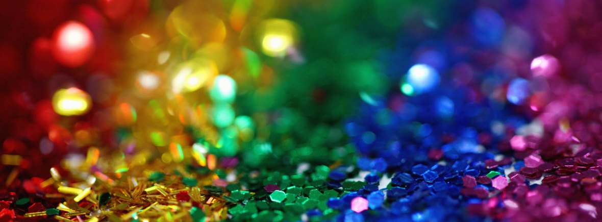 Photo of very shiny glitter in colours of the rainbow